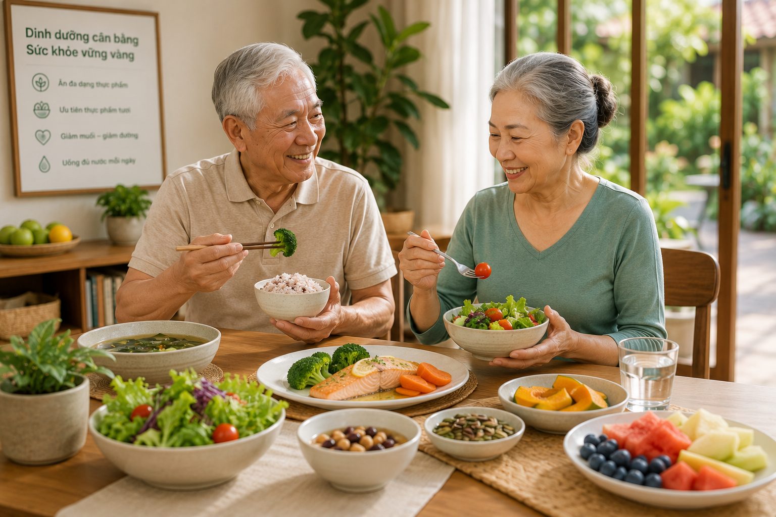 Dinh dưỡng cân bằng cho tuổi vàng